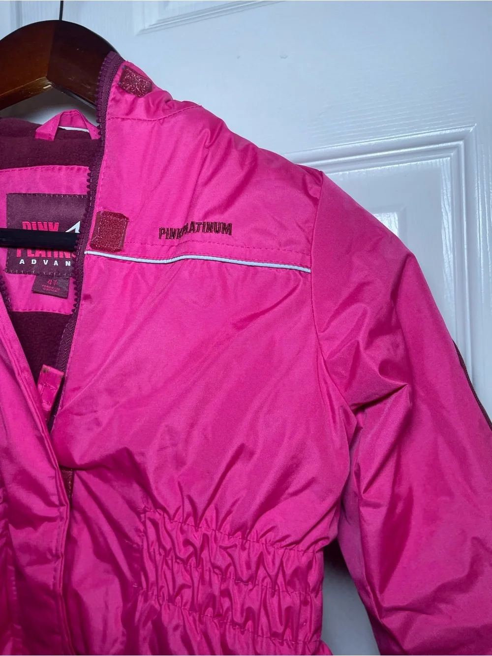 Pink Platinum Girls 4T Pink Insulated One Piece Snowsuit Ski Snow Bib Hooded